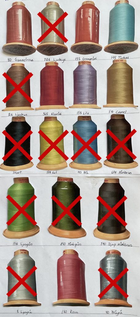 Bild på alla trådrullar